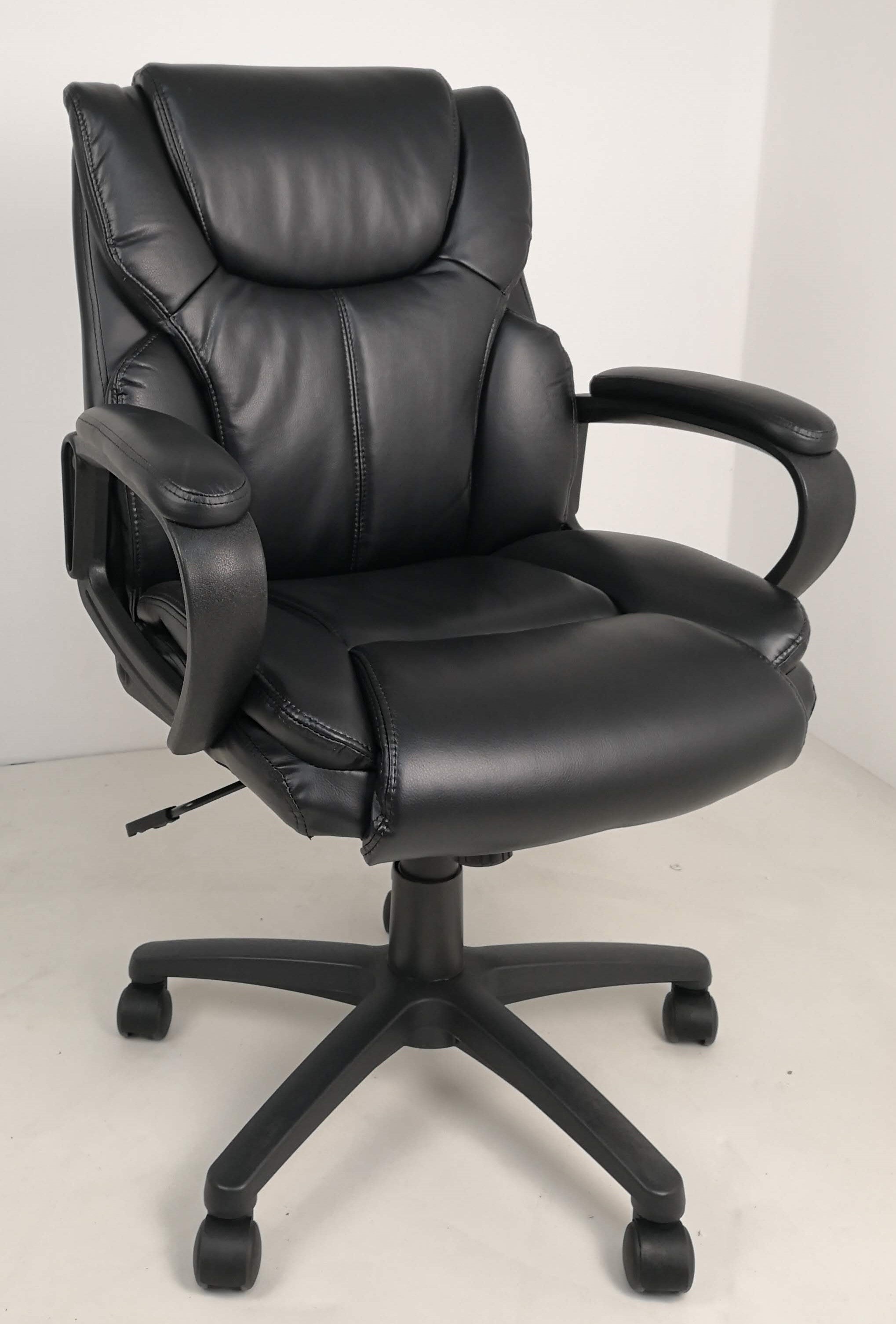 Soft Padded Low Back Executive Office Chair in Black Leather - 2121C